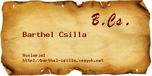 Barthel Csilla névjegykártya